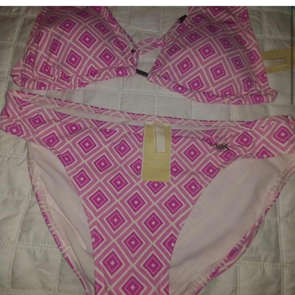 Michaels Pink and White Geometric Fabric